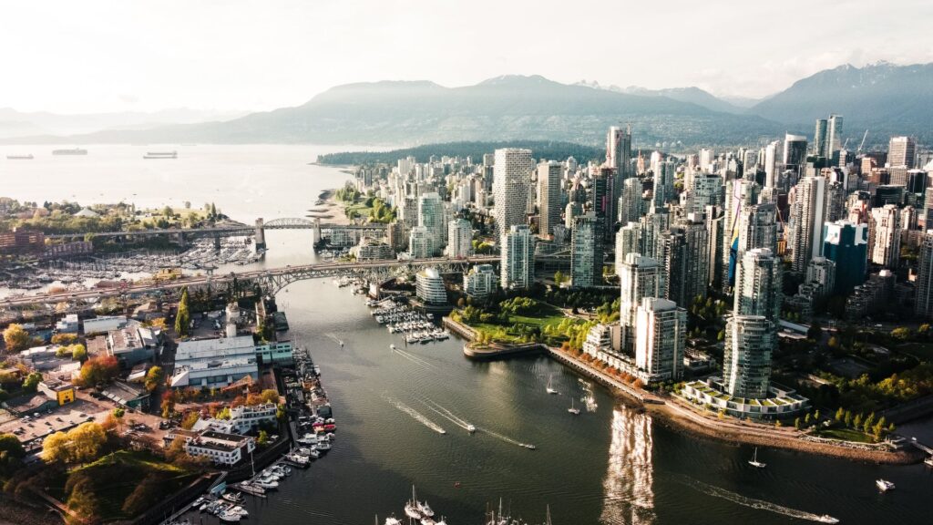 Vue aérienne de la ville de Vancouver