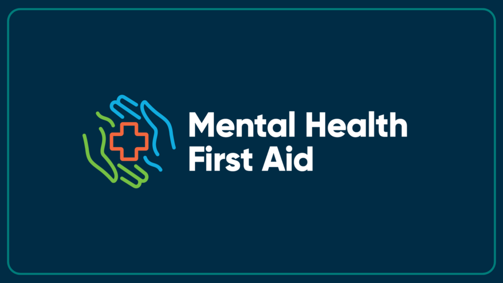 MHFA Logo on blue background