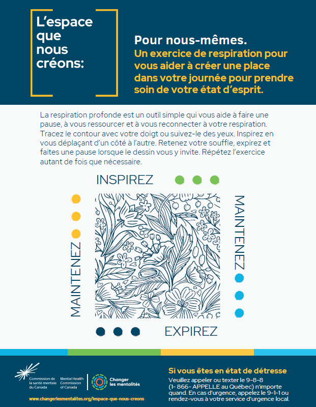 Un exercice de respiration pour vous aider à créer une place dans votre journée pour prendre soin de votre état d’esprit.